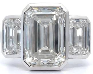 10.56 Carat Lab-Grown Diamond Ring in 14K White Gold w/ IGI Reports