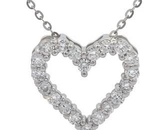 0.50 Carat Diamond Heart Halo Pendant Necklace