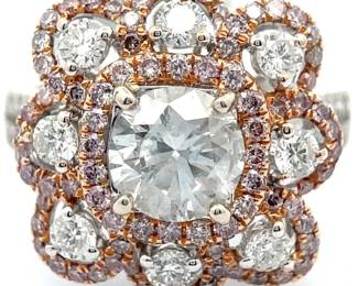 2.63 Carat Natural Diamond Ring in 18K White Gold