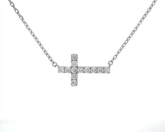 0.50 Carat Diamond Sideways Cross Layering Necklace