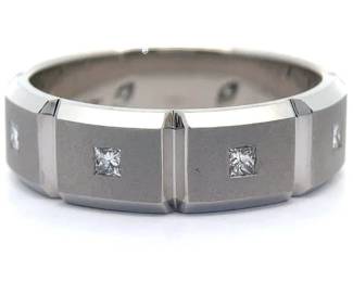 Jeff Copper "ETERNAL COLLECTION" 0.45 Carat Natural Diamond Men's Ring in Platinum