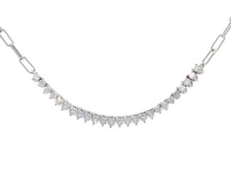 1 Carat Diamond Semi-Flexible Tennis Chain Paperclip Chain Necklace