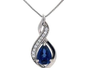 Natural Blue Spinel & Accent Stone Infinity Love Knot Pendant