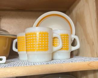 Fire king yellow mugs 