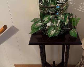 Fern stand     Brass birdcage 
