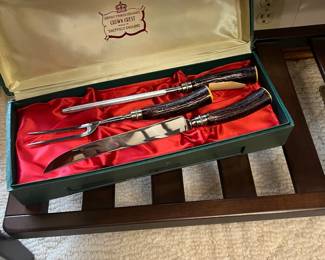 Crown crest Sheffield England carving set 