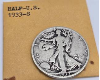 Lot #26 1933-S Walking Liberty Half Dollar Silver Coin – San Francisco Mint U.S. 50C Better Date Collector Coin