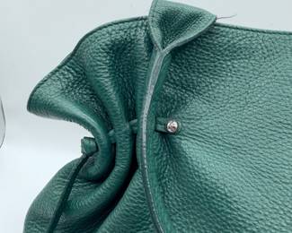 Lot #188 Furla Genuine Leather Tote Handbag – Emerald Green Italian Designer Shoulder Bag