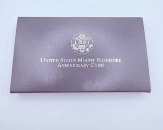 Lot #13 1991 Mount Rushmore Anniversary Silver Dollar – U.S. Mint Commemorative Coin with Original Box