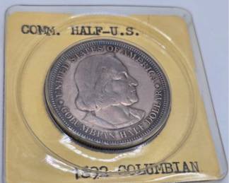 Lot #27 1892 Columbian Exposition Half Dollar – First U.S. Commemorative Silver Half Dollar – Historic Chicago World's Fair Coin