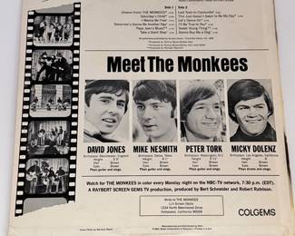 Lot #105 Vintage The Monkees Self-Titled Colgems LP Record Album – Original 1966 Monkees Vinyl Record
