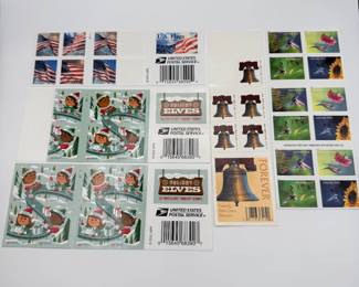 Lot #7 Unused U.S. Postage Stamp Collection – Forever Stamps, Flag Stamps, Liberty Bell & Floral Commemoratives