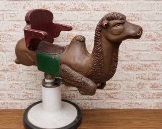 Lot #78 Authentic Antique Carousel Camel Ride Figure | Hand-Carved Wooden Carnival Animal | Amusement Park, Folk Art & Americana