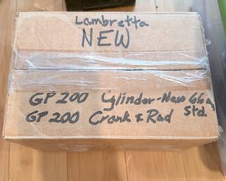 Lot #320 Large Lambretta Scooter Restoration Parts Collection – GP200 Engine Parts, Piston Kit, Crankshaft, Vintage Project Part