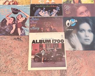 Lot #131 Vintage Folk, Country & Soft Rock Vinyl Record Collection – Mamas & Papas, Olivia Newton-John, Glen Campbell