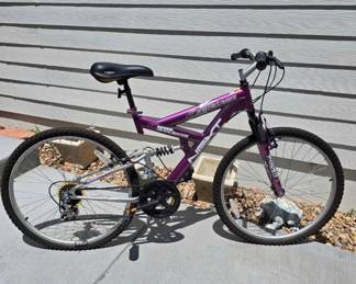 Lot #95 Vintage Full-Suspension Mountain Bike – Purple Multi-Speed Bicycle with Front & Rear Suspension