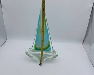 Lot #328 Murano Glass style sail boat