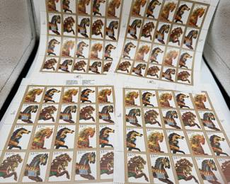 Lot #8 Carousel Horse U.S. Postage Stamp Sheets – Unused Commemorative Stamps Collection