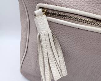 Lot #186 Kate Spade New York Pebbled Leather Hobo Handbag – Blush Pink Designer Shoulder Bag with Tassel Accent