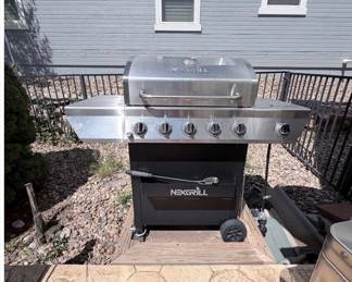 Lot #141 Nexgrill 6-Burner Stainless Steel Gas Grill with Side Burner | Outdoor BBQ Grill on Rolling Cart | Propane