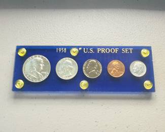 Lot #17 1958 United States Proof Set – Original U.S. Mint Proof Coins in Capital Plastics Display Holder