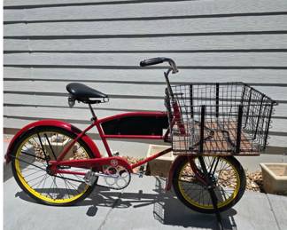 Lot #92 Vintage 1964 Schwinn Cycle Truck Utility Bicycle – Original Red Delivery Bike with Front Cargo Carrier Serial No. K41497