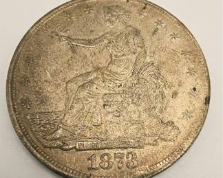 Lot #63 1873 Seated Liberty Half Dollar With Arrows – 90% Silver U.S. Coin Antique American Currency