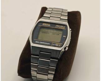 Lot #158 Vintage Seiko Digital Quartz Wristwatch A127-5000 – Stainless Steel Bracelet – For Repair or Restoration