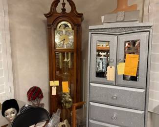 Jewery chest and Grandfather clock
