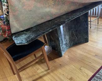 1970s genuine marble dining table in pristine condition. Base and top separate for easy transport. Very heavy