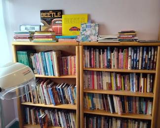 Books and bookcases; mostly Christian genre and gardening