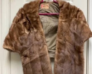 Vintage Brown Mink Fur Stole