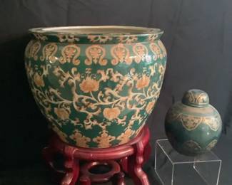 Jade Green Vase  Ginger Jar