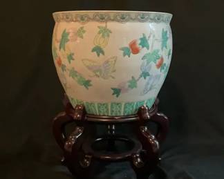 Chinese Porcelain Butterfly Bowl Planter