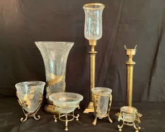 Hurricane Candlesticks  Trumpet Vase