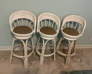 3 Wicker Bar Stools