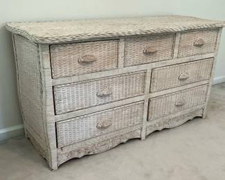 White Wicker Dresser