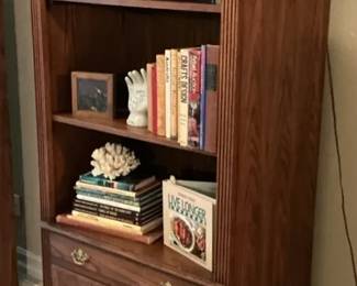Traditional Wood Hutch Bookcase  Books