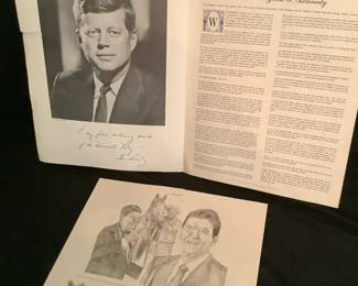 Kennedy Inaugural Address  Reagan Lithograph Prints