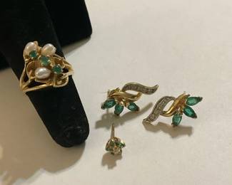14K Emeralds  Diamonds