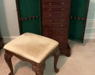 Jewelry Armoire And Bench