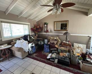 The family room before and after Heritage staging.