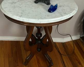Antique marble topped parlor table.