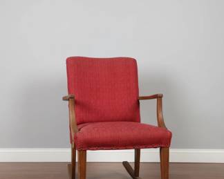 Vintage Upholstered Rocking Chair with Nailhead Trim