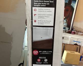 Delta 60”x30” center drain shower base