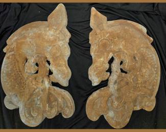 Cement Horse Heads