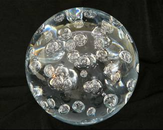 Large Glass Paperweight Full of Bubbles; There are Many More Paperweights 