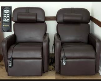Pair of LIke New Golden Electric Recliners