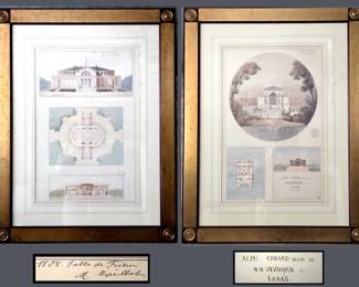 Framed Archtectural Prints after Girard