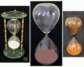 3 Vintage Glass Timers